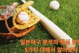 일본야구 분석의 핵심 방법 5가지 대해서 알아보자